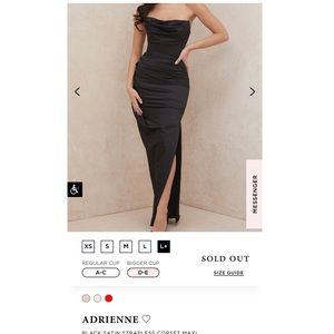 House of CB Black Dress “Adrienne” size L+ with bigger cup size (D-E)